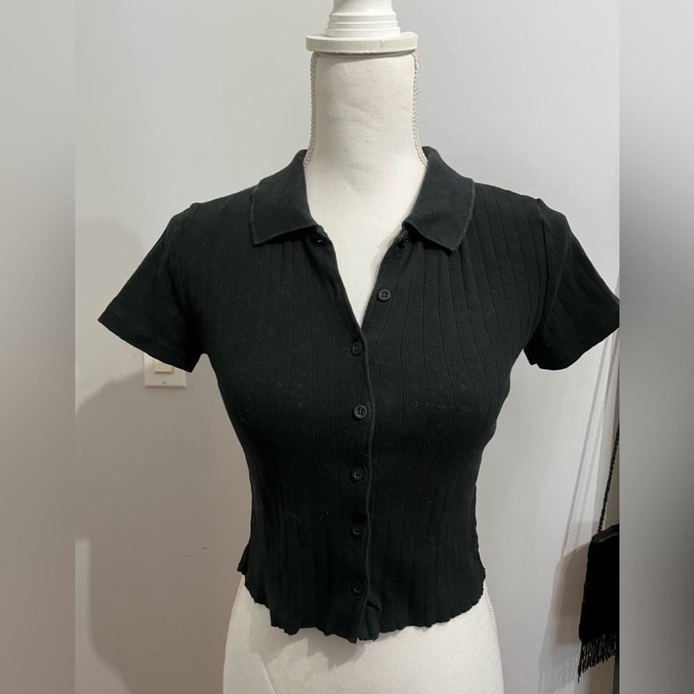 Brandy Melville Collared Button Down Short Sleeve - image 1